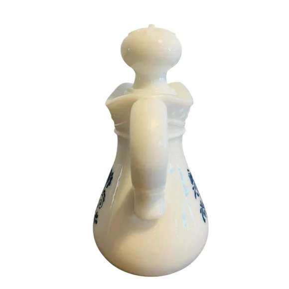 Avon Vintage Delft Floral Milk Glass Vanity Set – Pitcher, Basin & Soap Dish - Picture 8 of 15